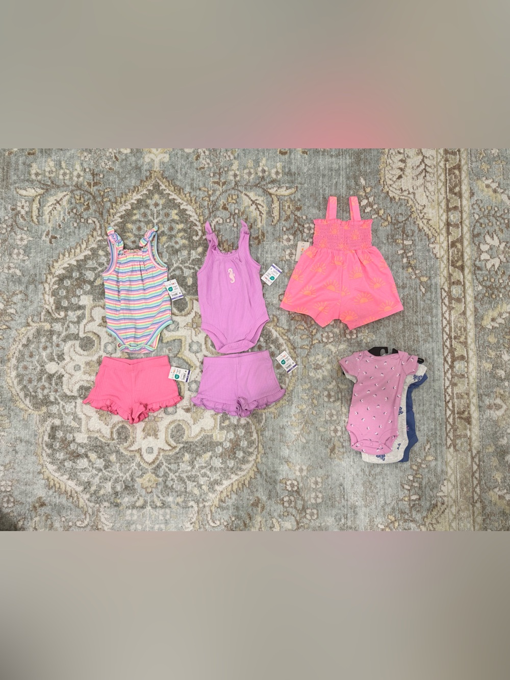 NWT Baby Girl Bundle - 0-3 months and 3 preemie onesies - 8 pieces
